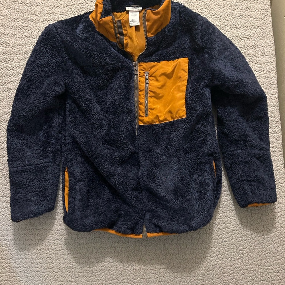 Tommy Bahama Youth Fleece Full Zip Size XL Navy Blue Long Sleeve Jacket Soft